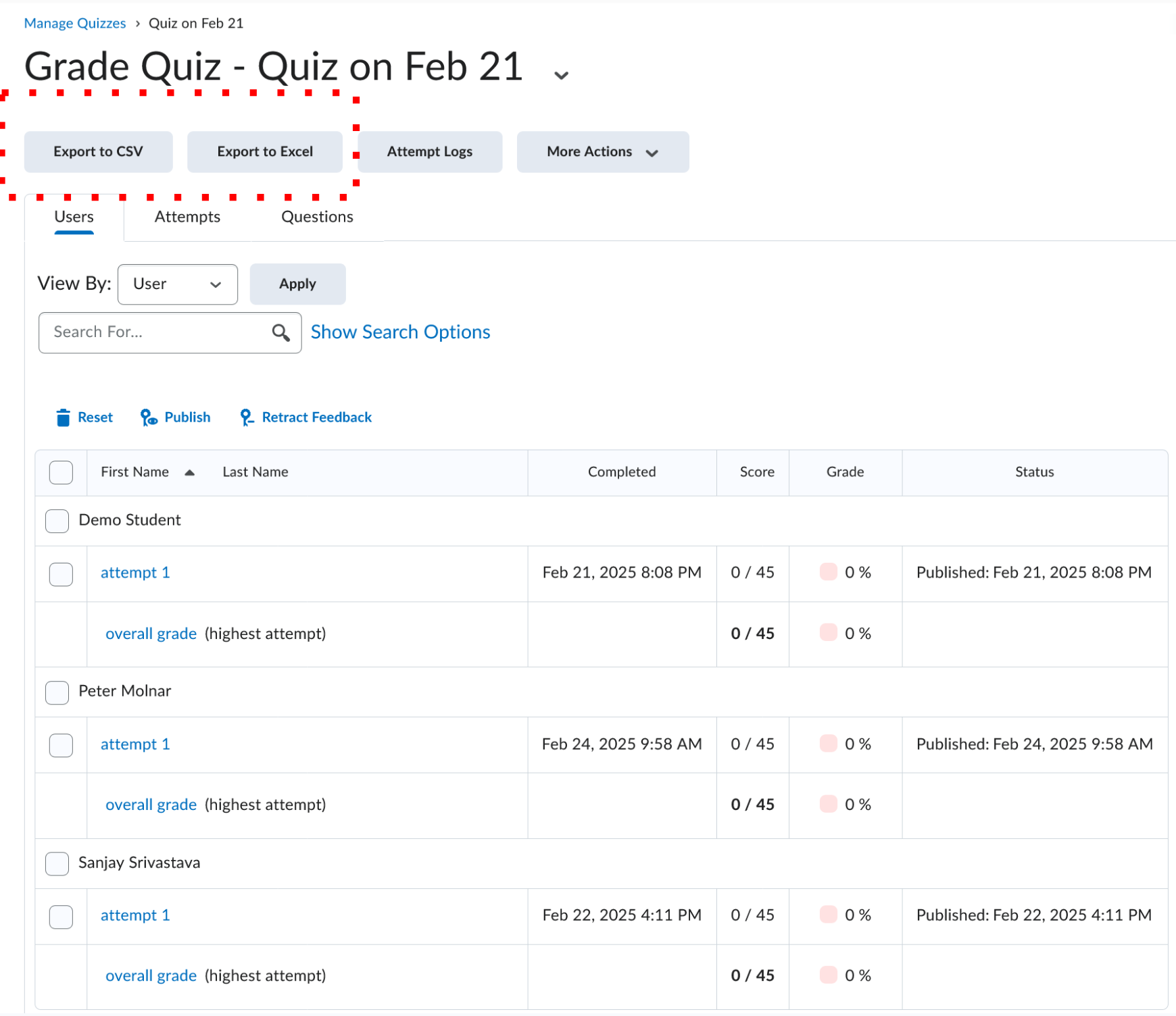 Example of rubric scoring and review